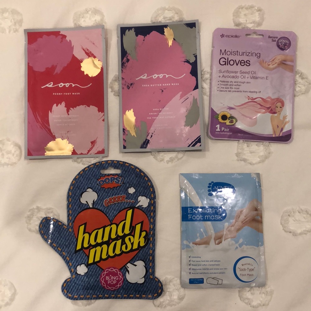 Assorted hand and foot masks